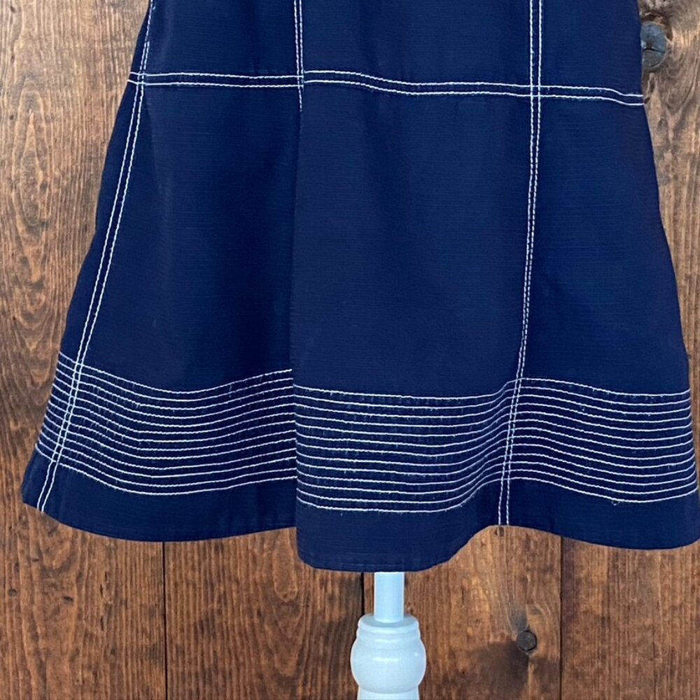 Maeve Navy Nautical Coastal Preppy Fit and Flare Sundress Sz 8 - Picture 9 of 13